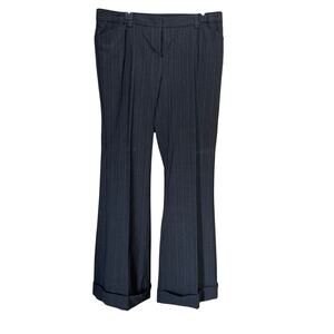 Express Design Studio Editor Cuffed Pants - Size 12/Pin Stripe